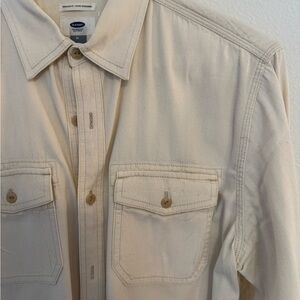 Old Navy Beige Button-Up Shirt